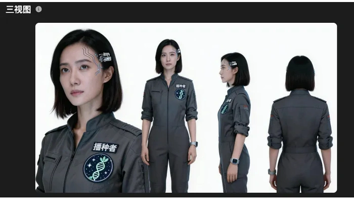 同一人物的正面侧面背面参考形象
